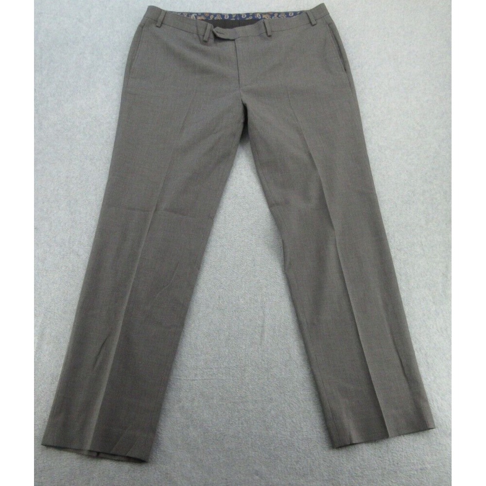 Lauren Ralph Lauren Mens Dress Pants Regular Fit Grey Flat Front 38W x 32L